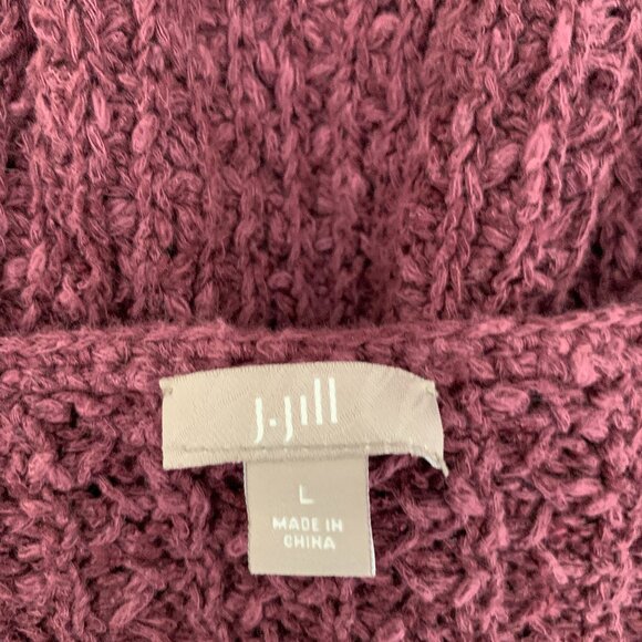 J. Jill Substantial Knit Cardigan Vest  Plum Mother of Pearl Buttons Sz L - Picture 4 of 8